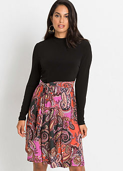 Belted Paisley Dress