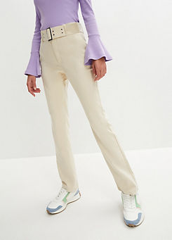 Belted Stretch Trousers
