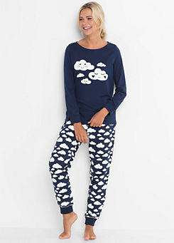 Cloud Print Long Sleeve Pyjamas