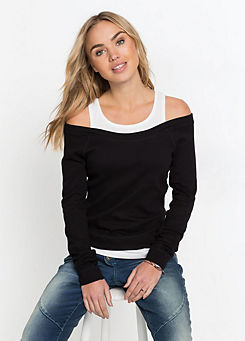 Cold Shoulder Layered-Look Top