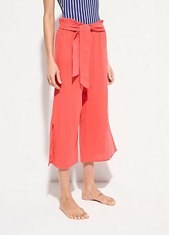 Cotton Muslin Cropped Trousers