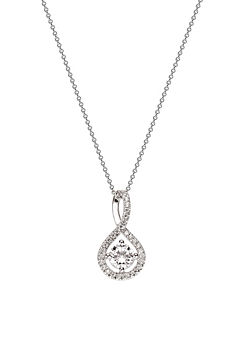 Created Brilliance Kirsty 9ct White Gold 0.33ct Lab Grown Diamond Twist Pendant Necklace 18 inches