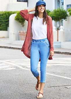 Cropped Pull-On Jeans