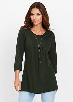 Cropped Sleeve Jersey Tunic