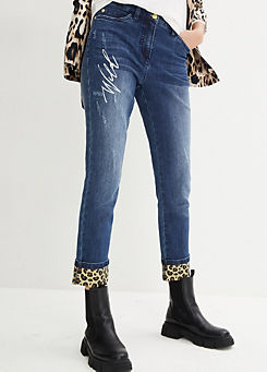 Cropped Straight Leg Stretch Jeans