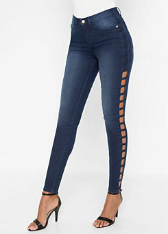 Cut-Out Skinny Jeans
