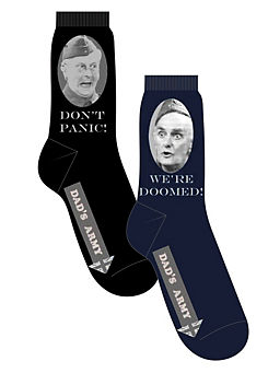 Dad’s Army Pack of 2 Socks Set Don’t Panic & We’re Doomed