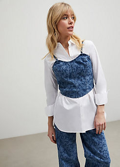 Denim Camisole Top with Removable Straps