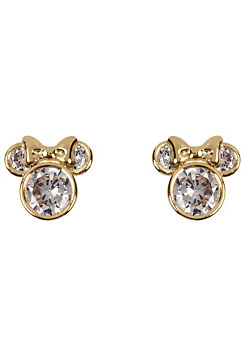 Disney Minnie Mouse Ladies 10K Gold Plated Stud Earrings