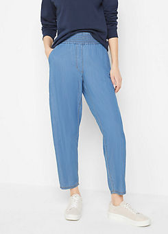 Elasticated Waist Cropped Jeans