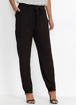 Elasticated Waist Straight Leg Trousers in Sustainable Viscose
