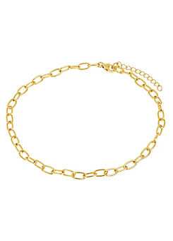 Emily & Ophelia 18ct Gold Plated Sterling Silver Oval Link Anklet