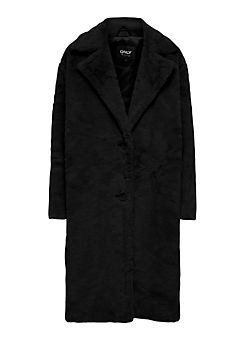 Faux Fur 2-Button Coat by Only