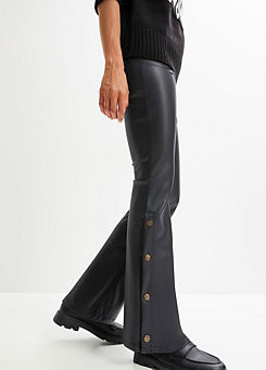 Faux Leather Flared Trouser