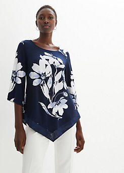 Floral Pointed Hem Longline Tunic