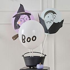 Ginger Ray Halloween Decorations Bundle - Vampire & Witch Balloons, Hanging Paper Decorations & Bunting Garland