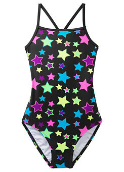 Girls Star Print Swimsuit