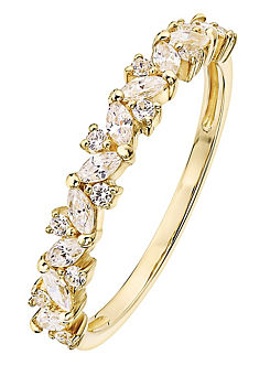Gorgeous Gold 9ct Yellow Gold Cubic Zirconia Half Eternity Ring