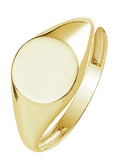 Gorgeous Gold 9ct Yellow Gold Round Signet Ring