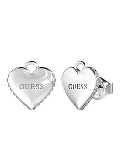 Guess Falling In Love Silver Earrings