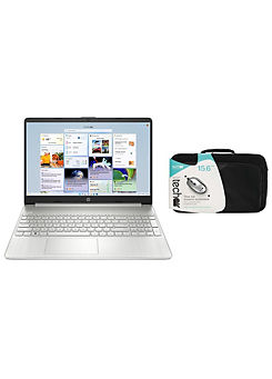 HP 15s 15.6 Inch i3 4GB 128GB Laptop - Case Bundle