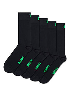 Happy Socks Mens 5 Pack Solid Socks