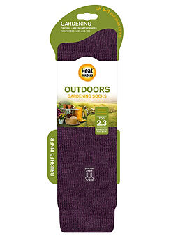 Heat Holders 1 Pair Mens Outdoors - Gardening Socks Long Leg Plum