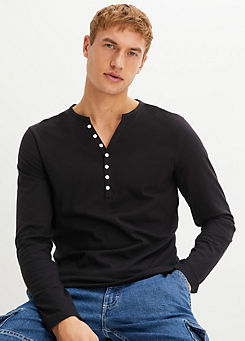 Henley Button Collar T-Shirt