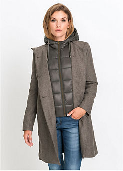 Hooded 2-In-1 Wool Blend Coat
