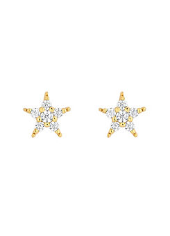 Inicio 14K Gold Plated Recycled Cubic Zirconia Star Stud Earrings