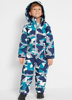 Kids Detachable Hood Waterproof Snowsuit