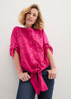Knotted Broderie Blouse