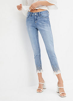 Lace Hem Skinny Jeans