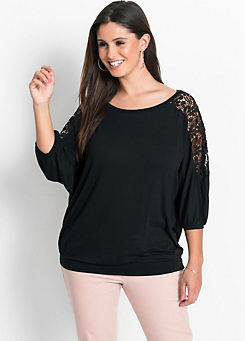 Lace Sleeve Slouch Top