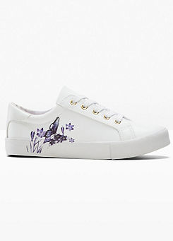 Lace-Up Floral Trainers