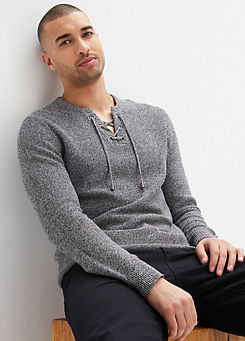 Lace-Up Knitted Jumper