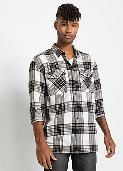 Loose Fit Checked Flannel Shirt