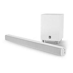 Majority K2 White 150W Soundbar System with Wireless Subwoofer (ARC HDMI, Bluetooth, AUX, Optical)