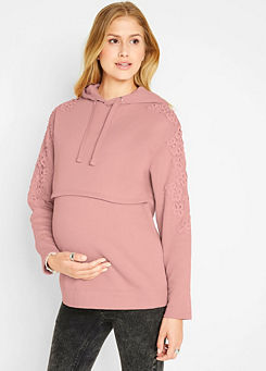 Maternity Lace Trim Hoodie