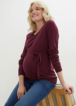 Maternity Long Sleeve Belted Jumper