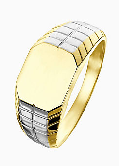 Men’s 9ct Yellow And White Gold Signet Ring