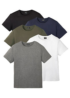 Men’s Pack of 5 Crew Neck T-Shirts
