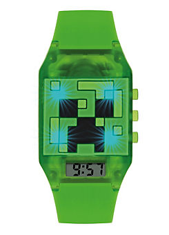 Minecraft Green Silicon Strap Kids Watch
