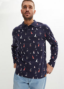 Nautical Long-Sleeved Polo Shirt