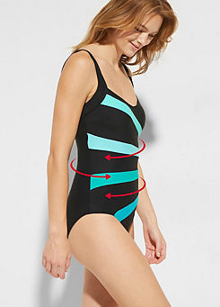 Neon Stripe Shaper Swimsuit