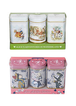 New English Teas Alice In Wonderland Pink Flamingo Mini Tin Gift Set & Alice In Wonderland Mini Tin Gift Set Bundle