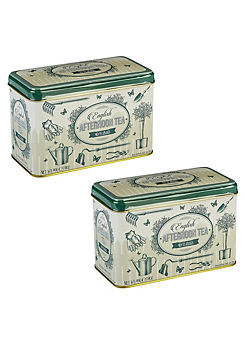New English Teas English Garden Tea Tin With 40 Afternoon Tea Teabags X2 Bundle