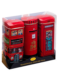 New English Teas Heritage Post Box Traditional English Teas Triple Tin Gift Pack