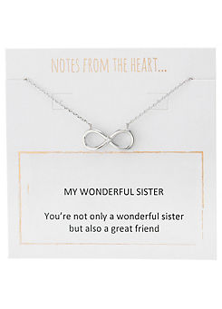 Notes From The Heart - My Wonderful Sister - Infinity Pendant