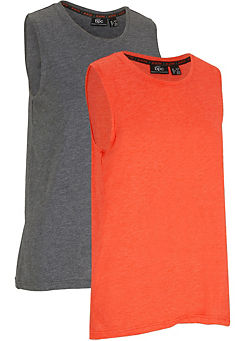 Pack Of 2 Sleeveless Sports Tops